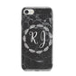 Marble Personalised Initials iPhone 8 Bumper Case on Silver iPhone