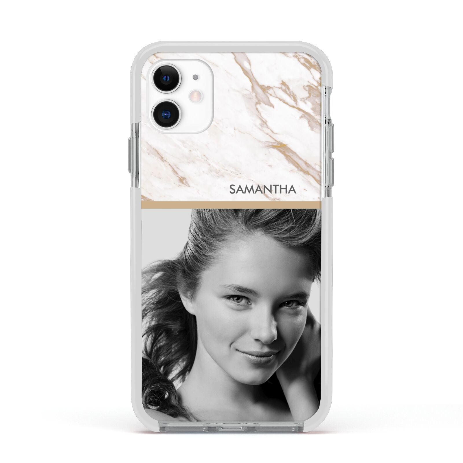 Marble Photo Apple iPhone 11 in White with White Impact Case