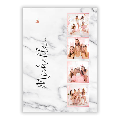 Marble Photo Strip Personalised A5 Flat Greetings Card