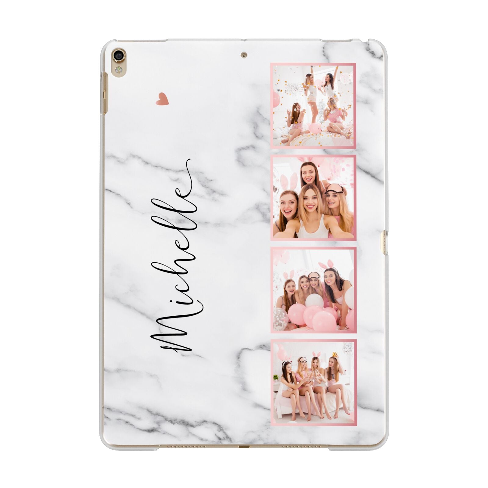 Marble Photo Strip Personalised Apple iPad Gold Case