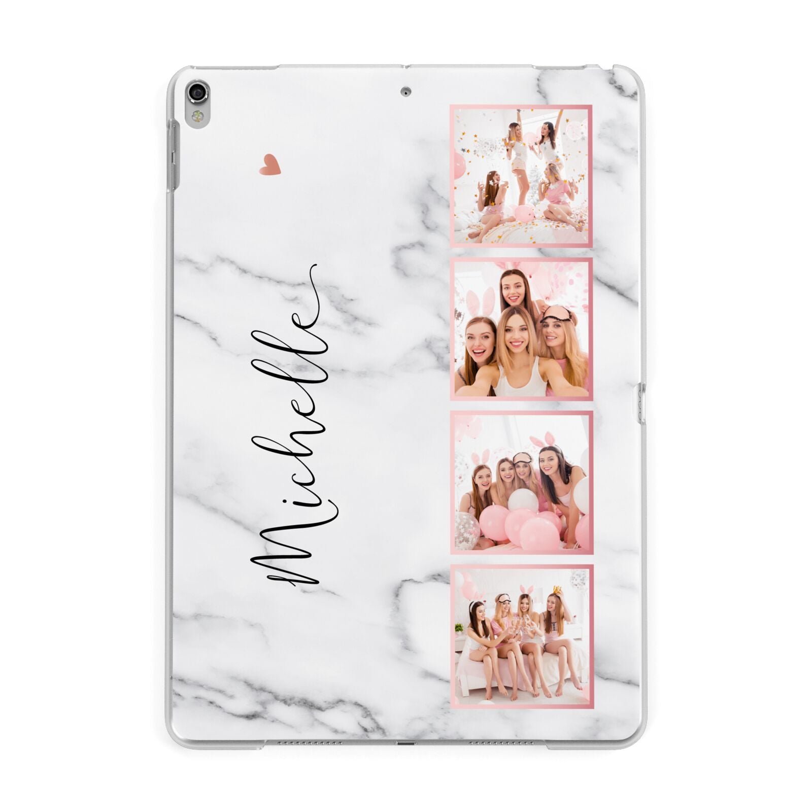 Marble Photo Strip Personalised Apple iPad Silver Case