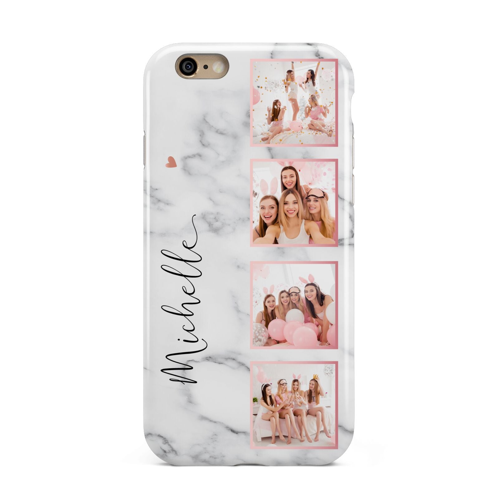 Marble Photo Strip Personalised Apple iPhone 6 3D Tough Case