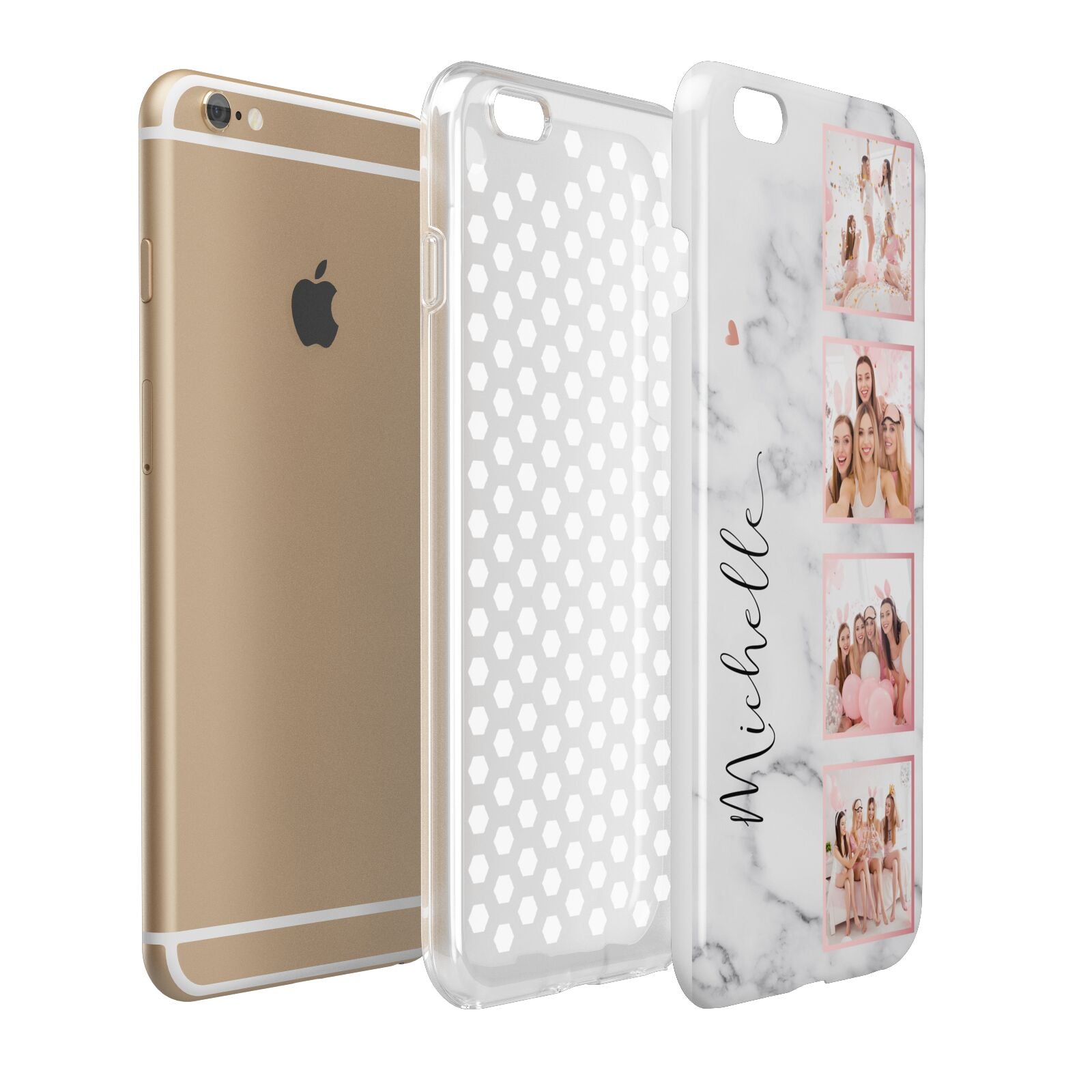 Marble Photo Strip Personalised Apple iPhone 6 Plus 3D Tough Case Expand Detail Image