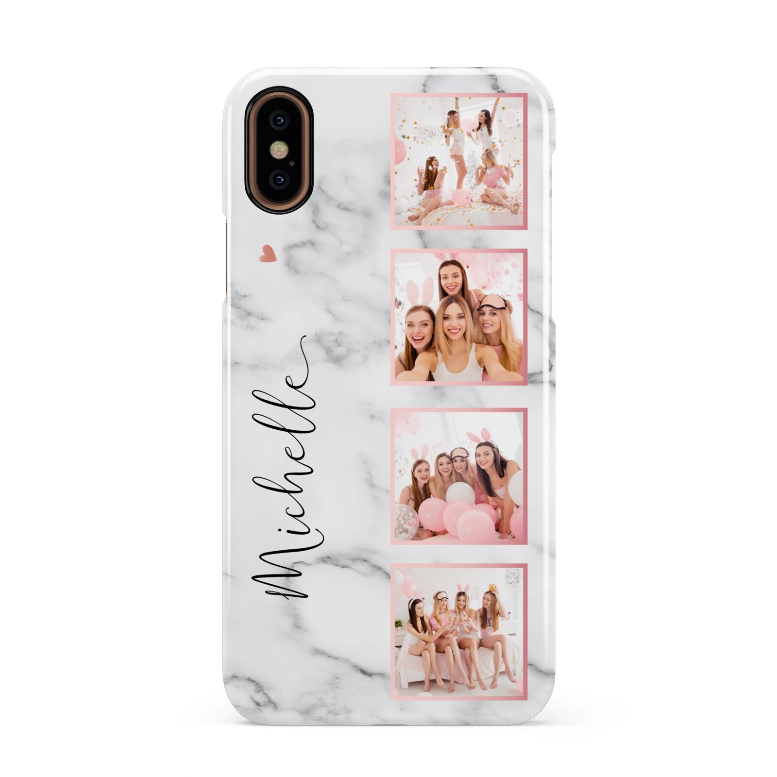 Marble Photo Strip Personalised Apple iPhone XS 3D Snap Case