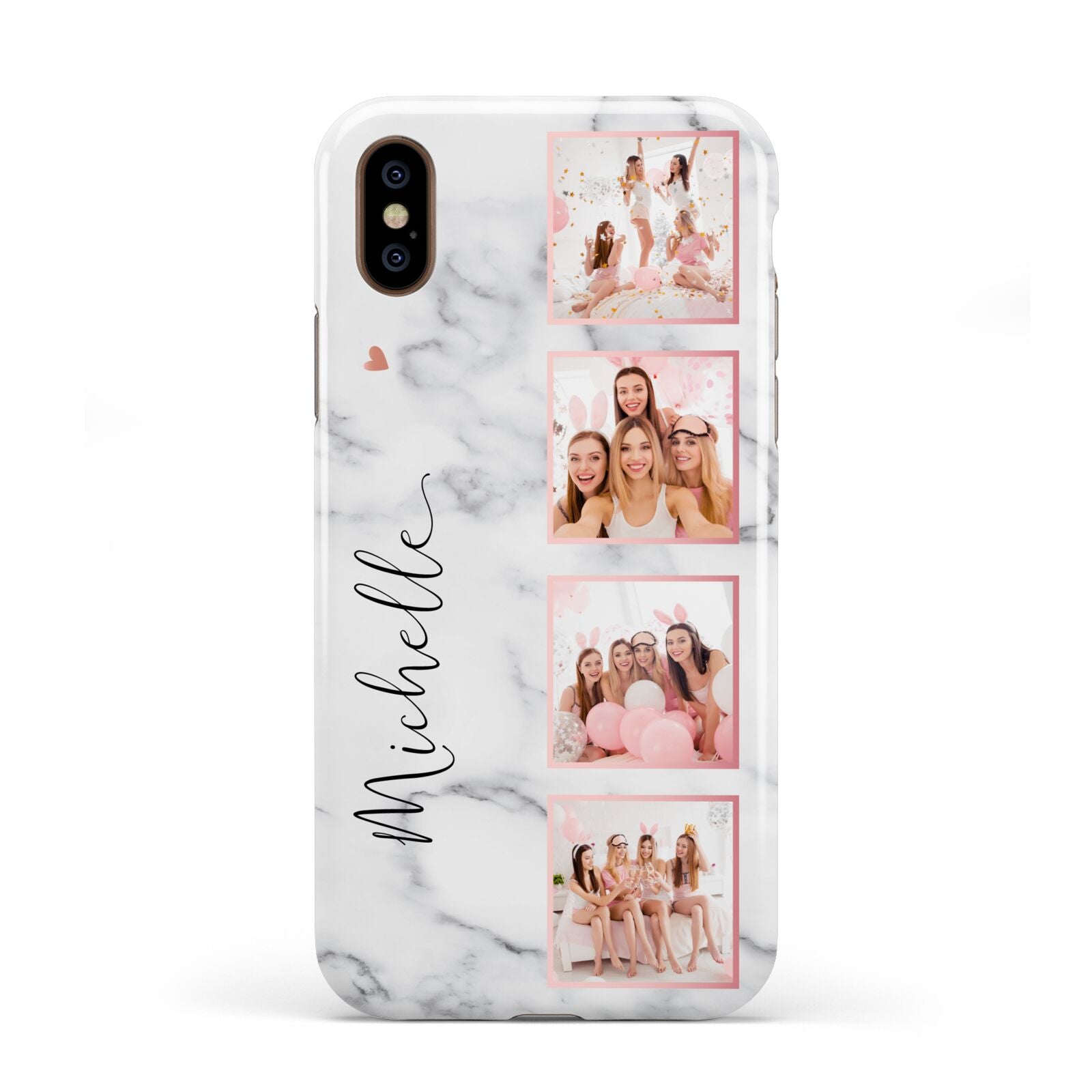 Marble Photo Strip Personalised Apple iPhone XS 3D Tough
