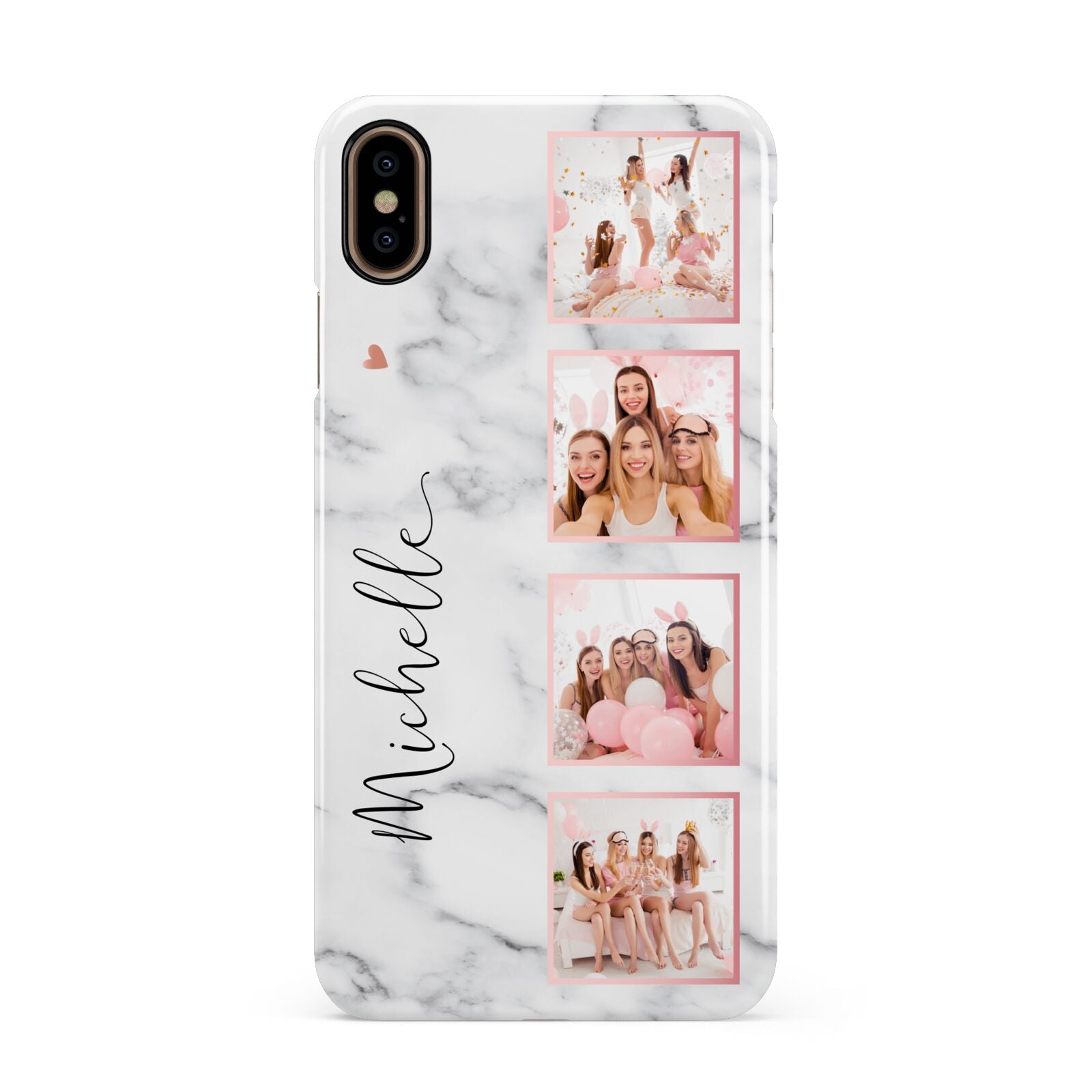 Marble Photo Strip Personalised Apple iPhone Xs Max 3D Snap Case