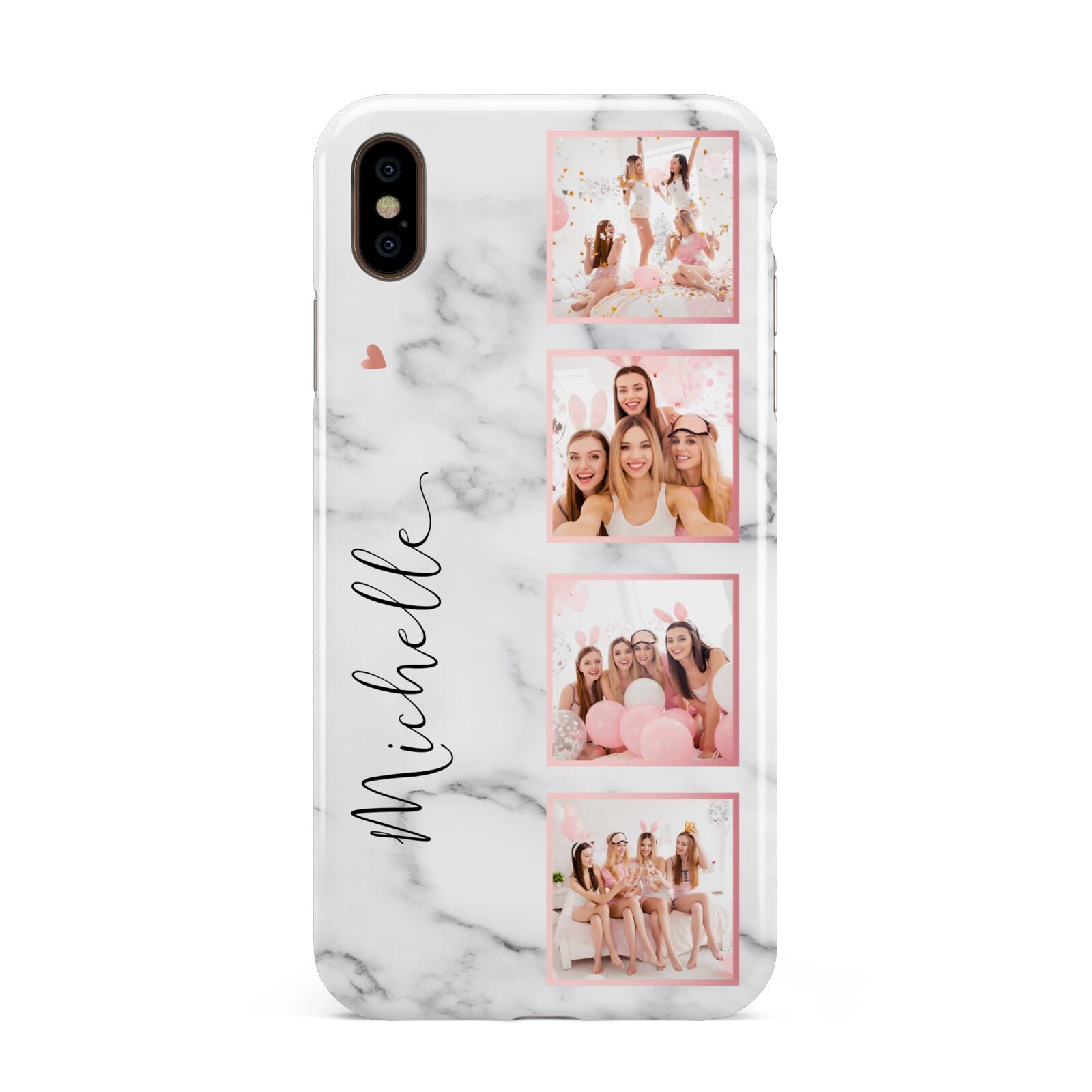 Marble Photo Strip Personalised Apple iPhone Xs Max 3D Tough Case