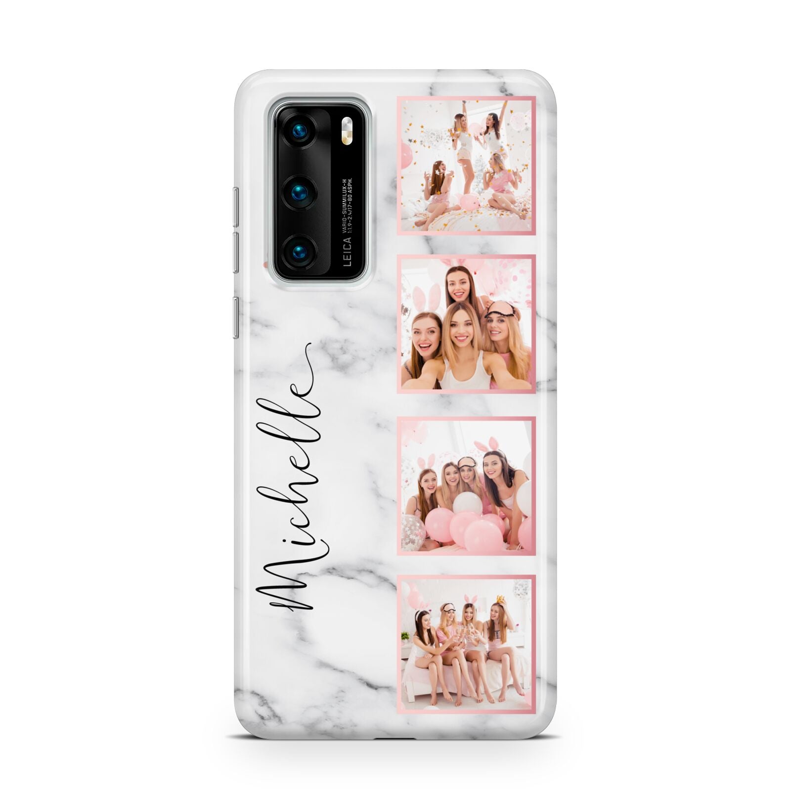 Marble Photo Strip Personalised Huawei P40 Phone Case