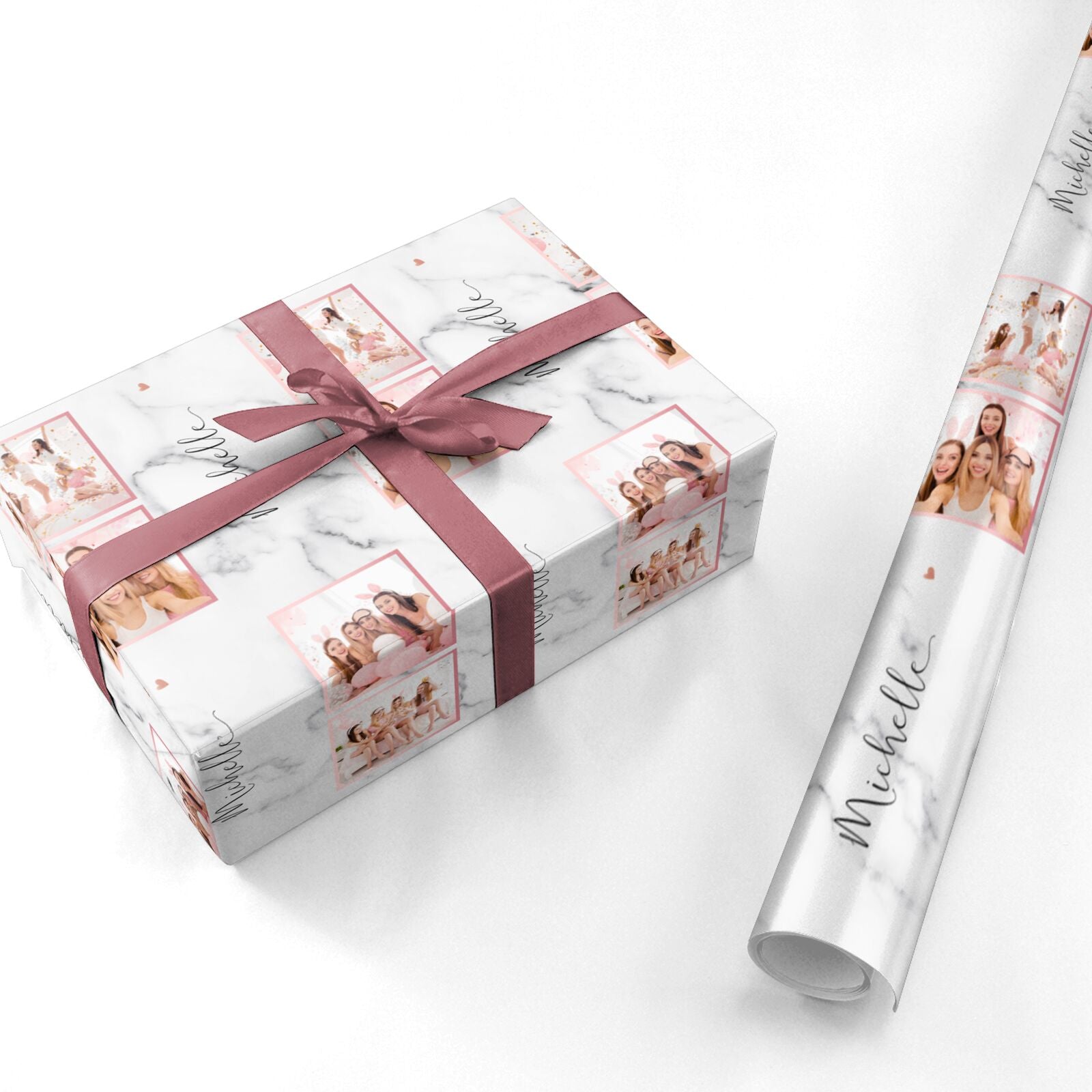 Marble Photo Strip Personalised Personalised Wrapping Paper