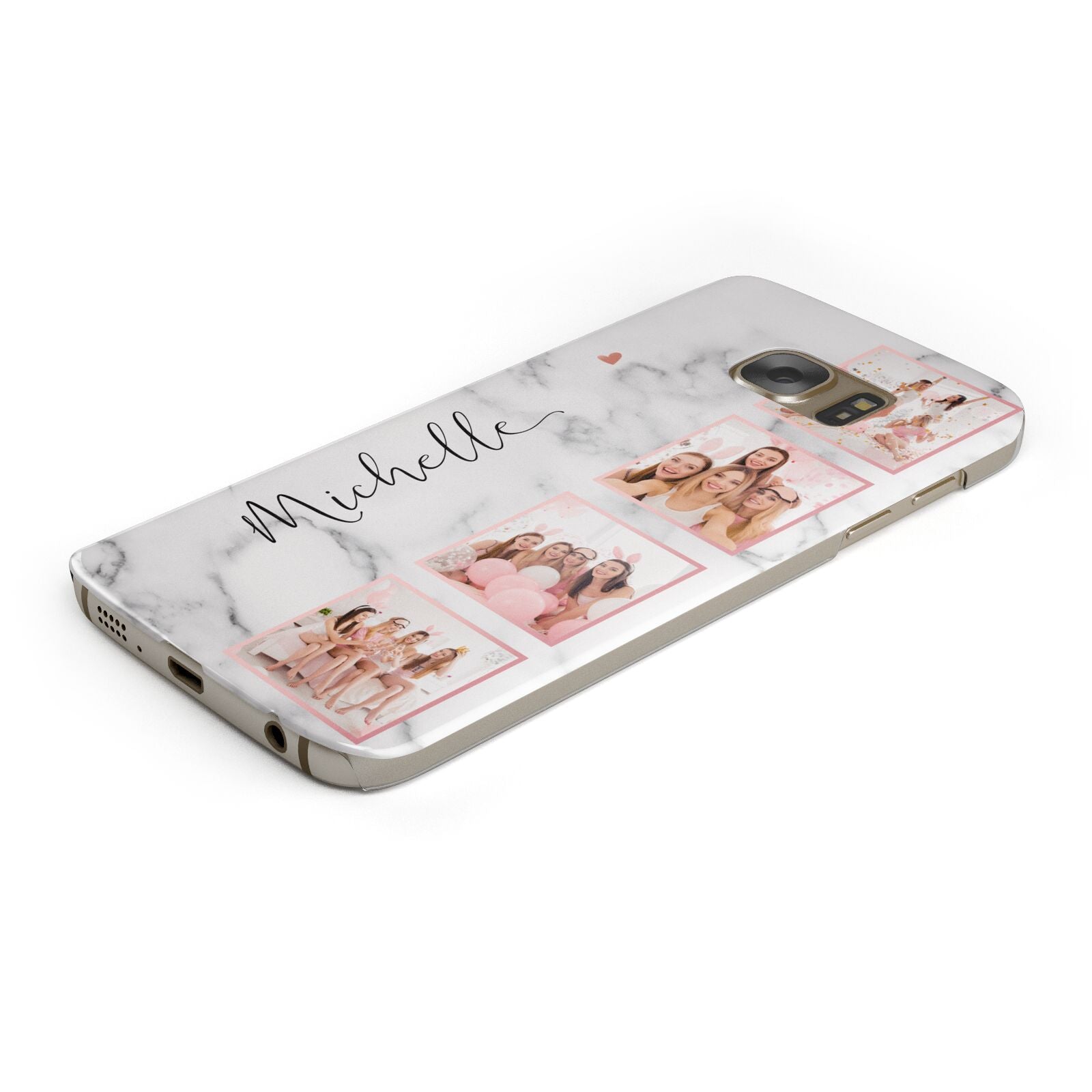 Marble Photo Strip Personalised Protective Samsung Galaxy Case Angled Image