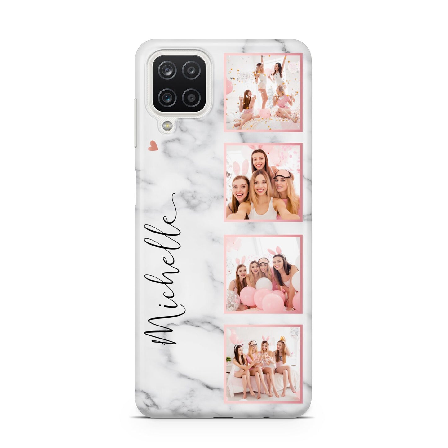Marble Photo Strip Personalised Samsung A12 Case
