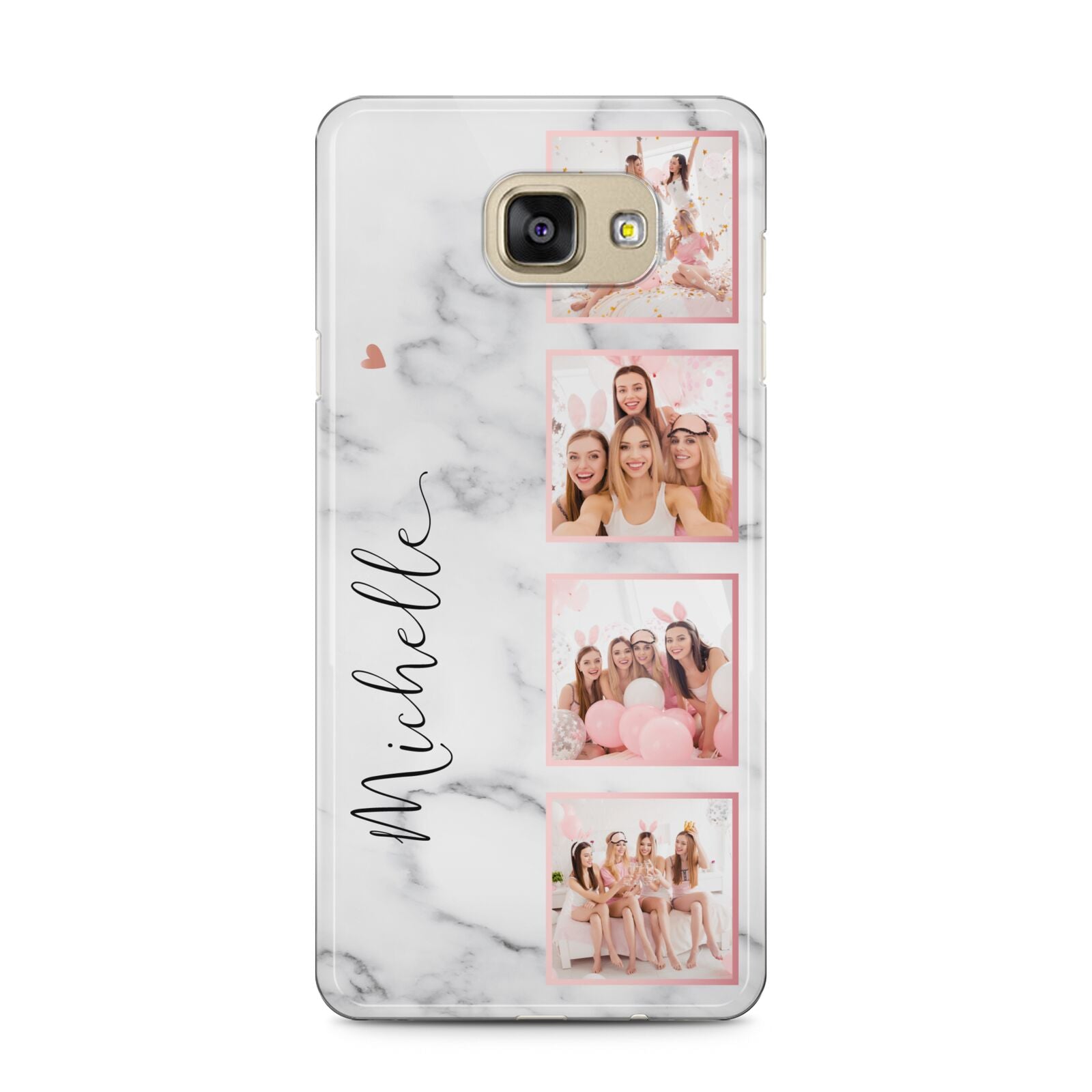 Marble Photo Strip Personalised Samsung Galaxy A5 2016 Case on gold phone