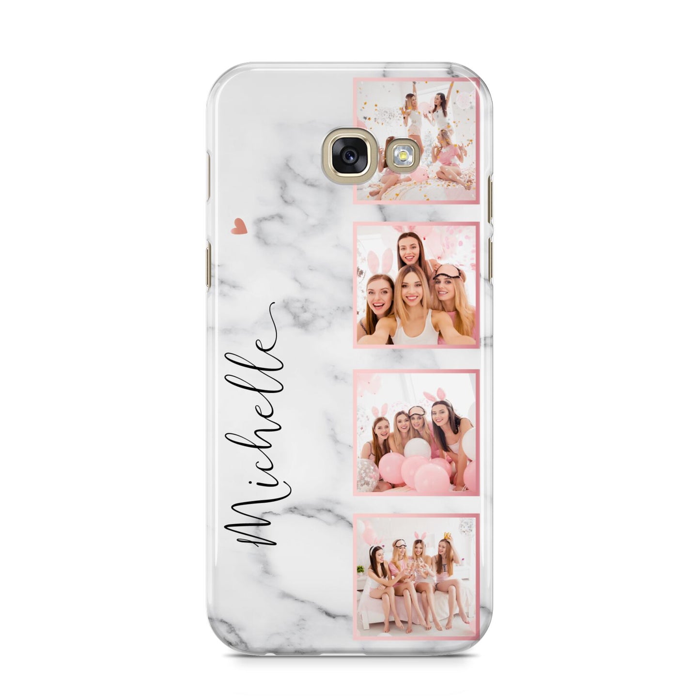 Marble Photo Strip Personalised Samsung Galaxy A5 2017 Case on gold phone