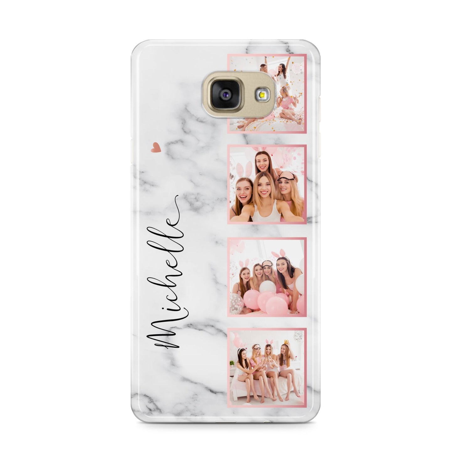 Marble Photo Strip Personalised Samsung Galaxy A9 2016 Case on gold phone