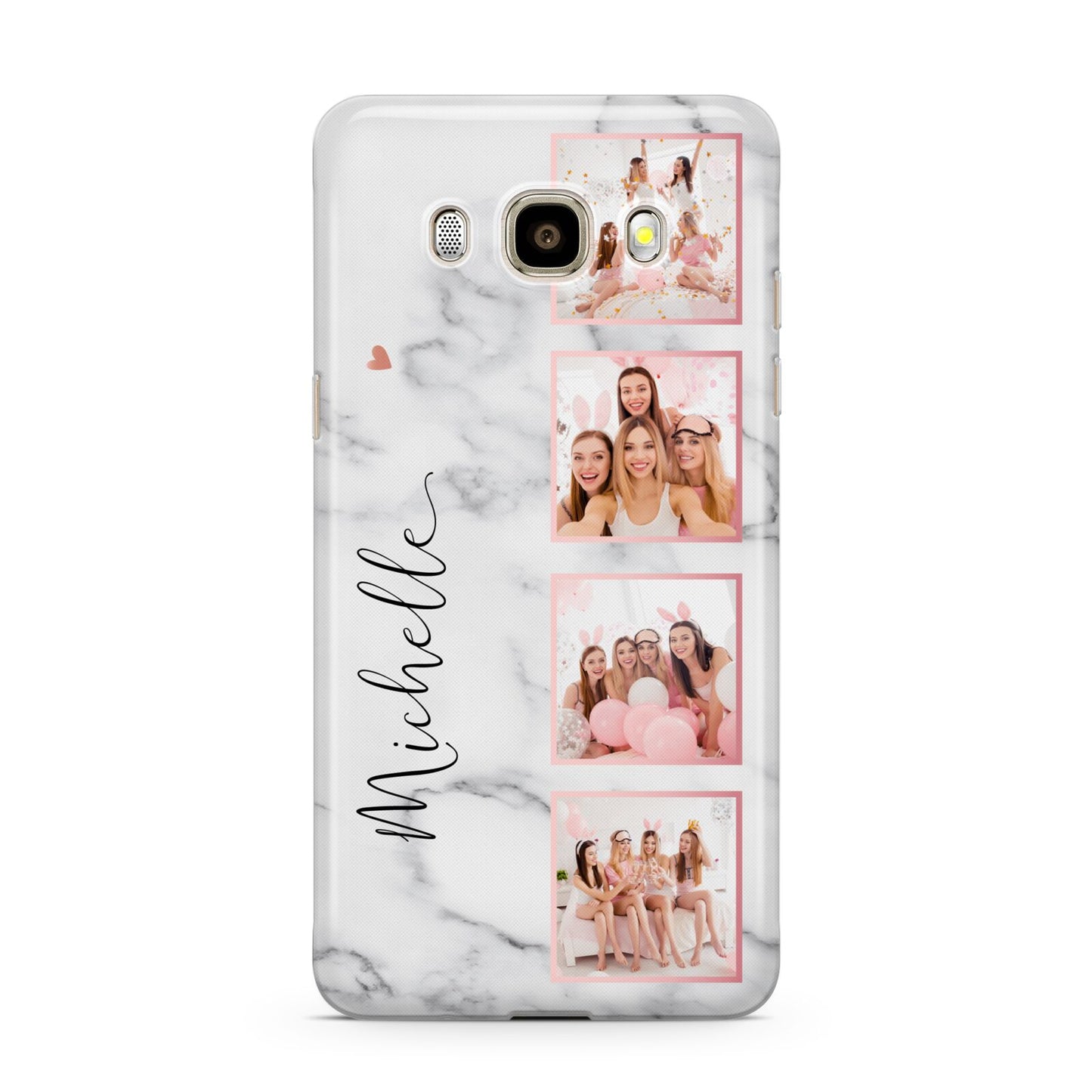 Marble Photo Strip Personalised Samsung Galaxy J7 2016 Case on gold phone