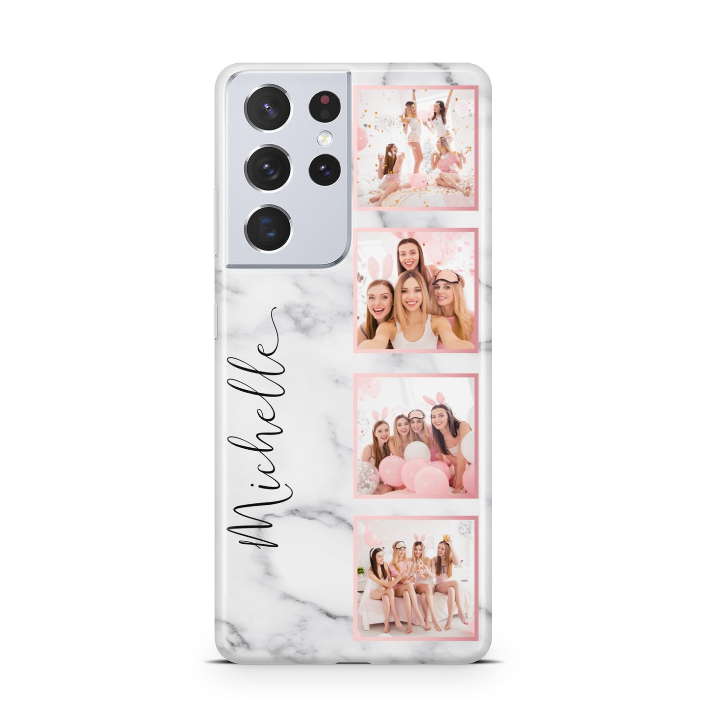 Marble Photo Strip Personalised Samsung S21 Ultra Case
