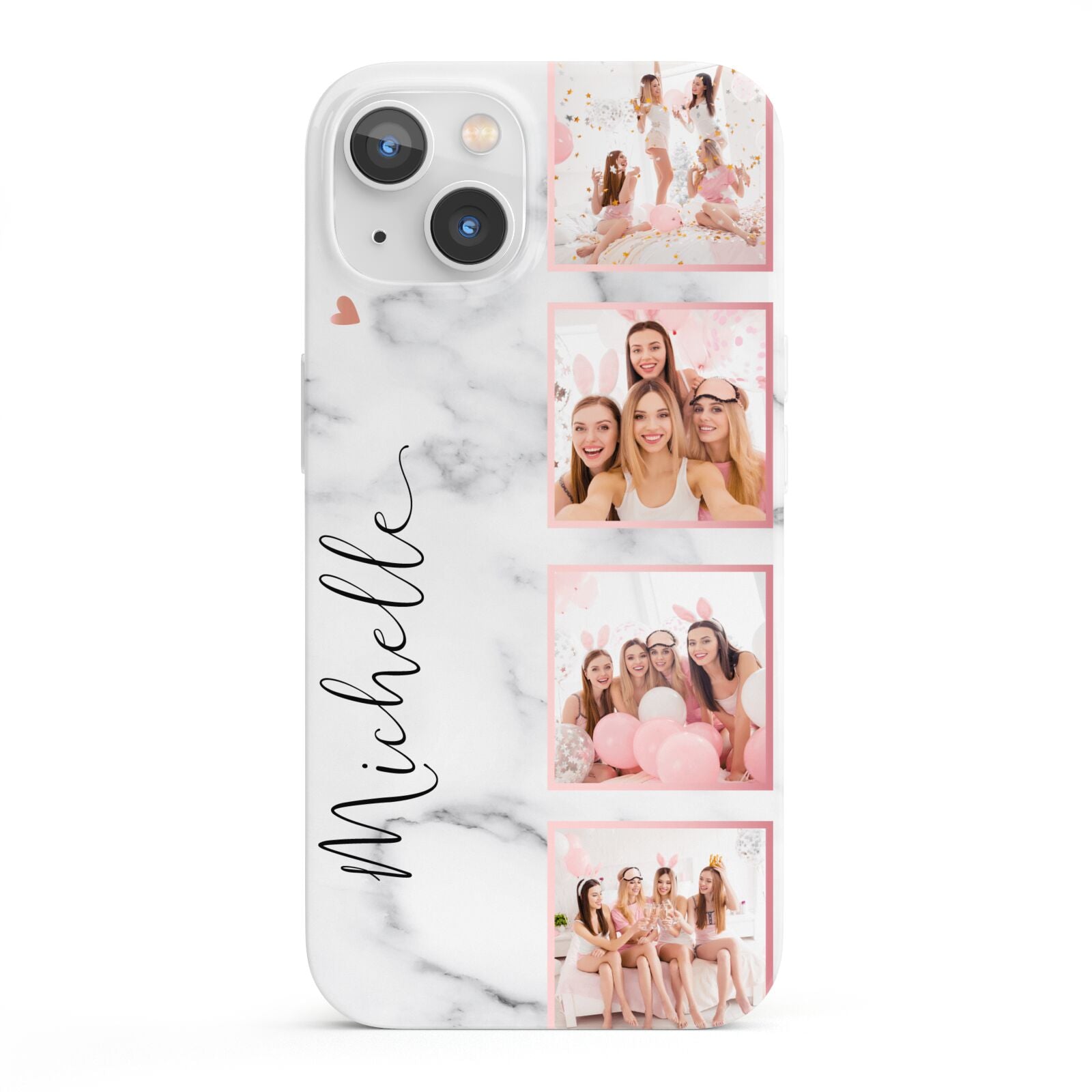Marble Photo Strip Personalised iPhone 13 Full Wrap 3D Snap Case