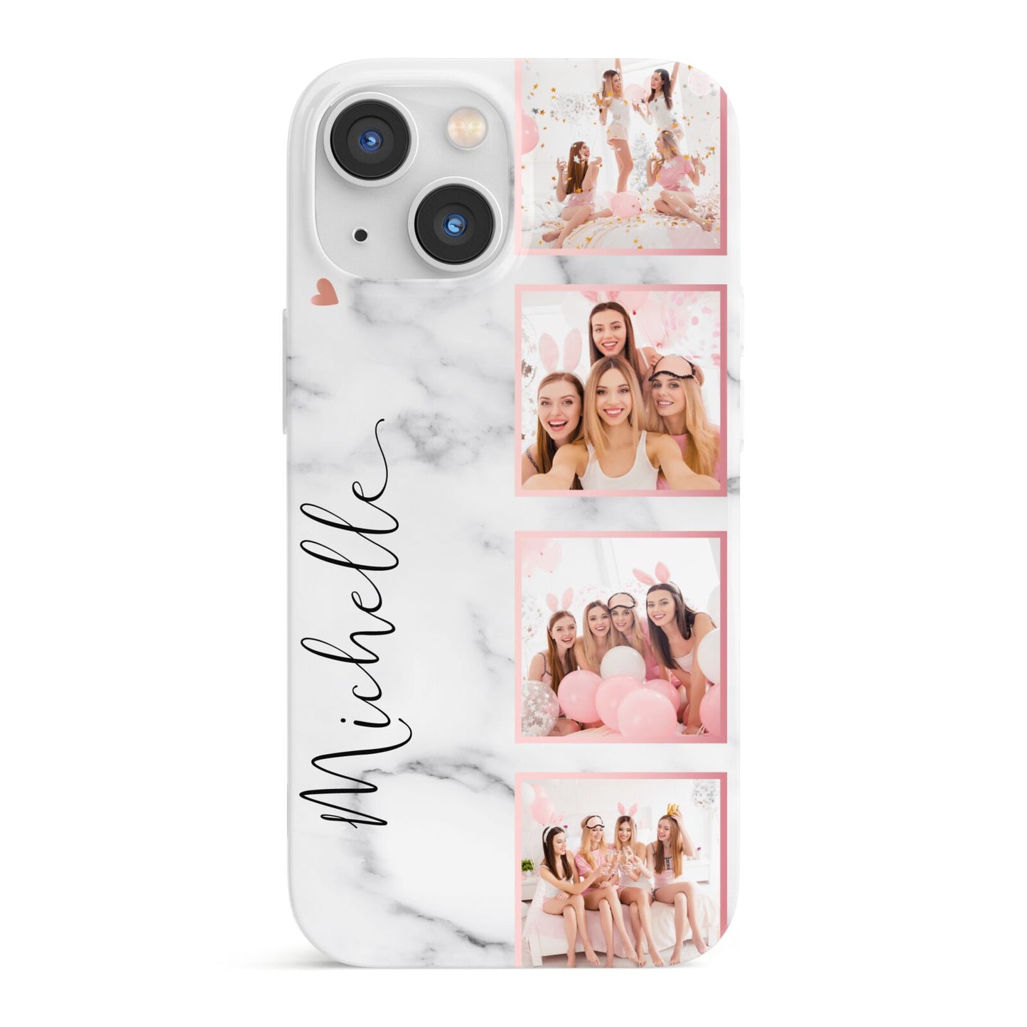 Marble Photo Strip Personalised iPhone 13 Mini Full Wrap 3D Snap Case