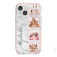 Marble Photo Strip Personalised iPhone 13 Mini TPU Impact Case with Pink Edges