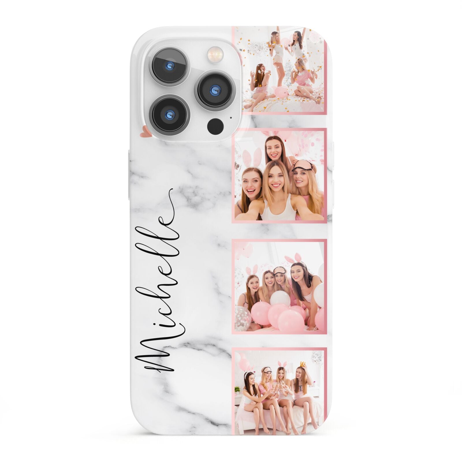 Marble Photo Strip Personalised iPhone 13 Pro Full Wrap 3D Snap Case