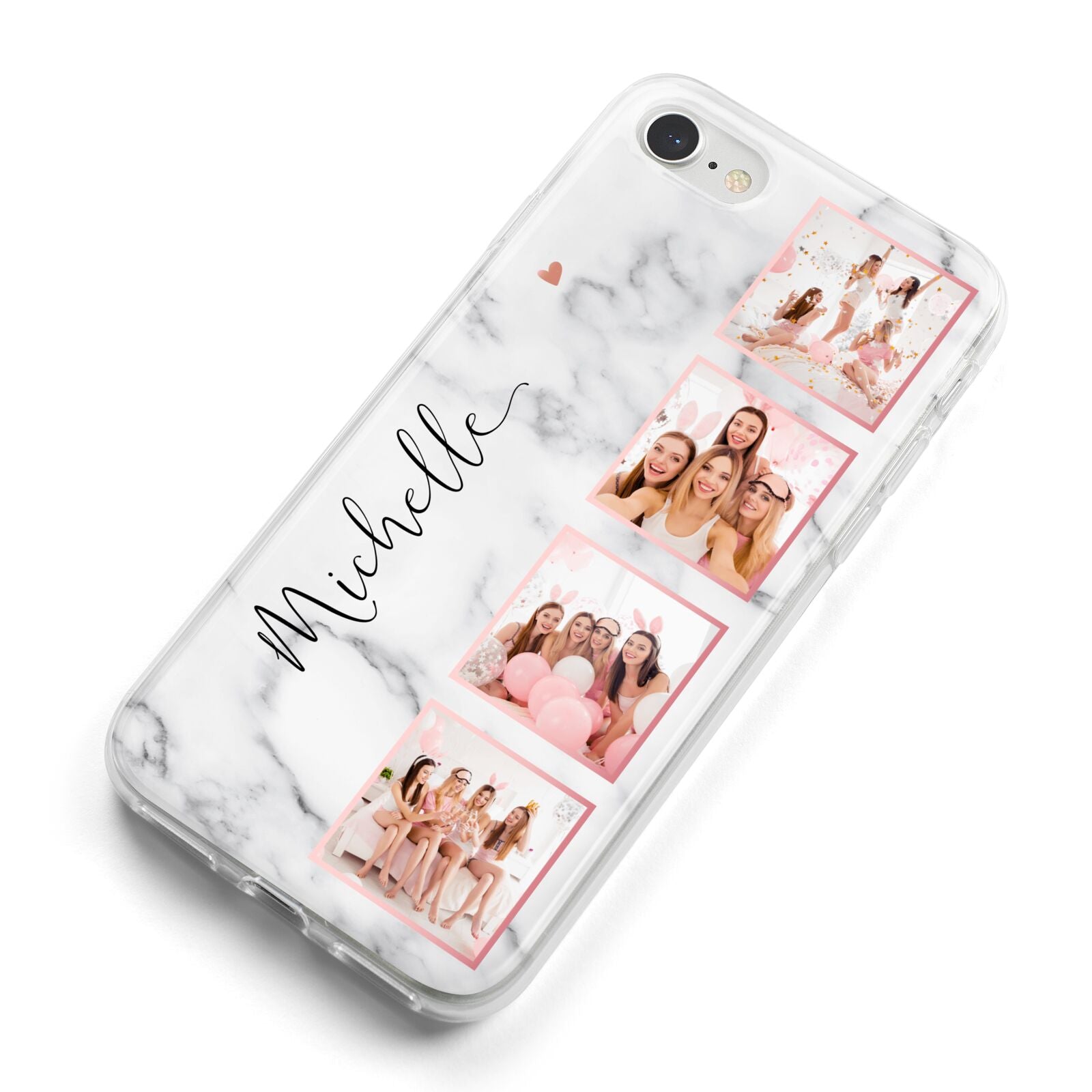 Marble Photo Strip Personalised iPhone 8 Bumper Case on Silver iPhone Alternative Image