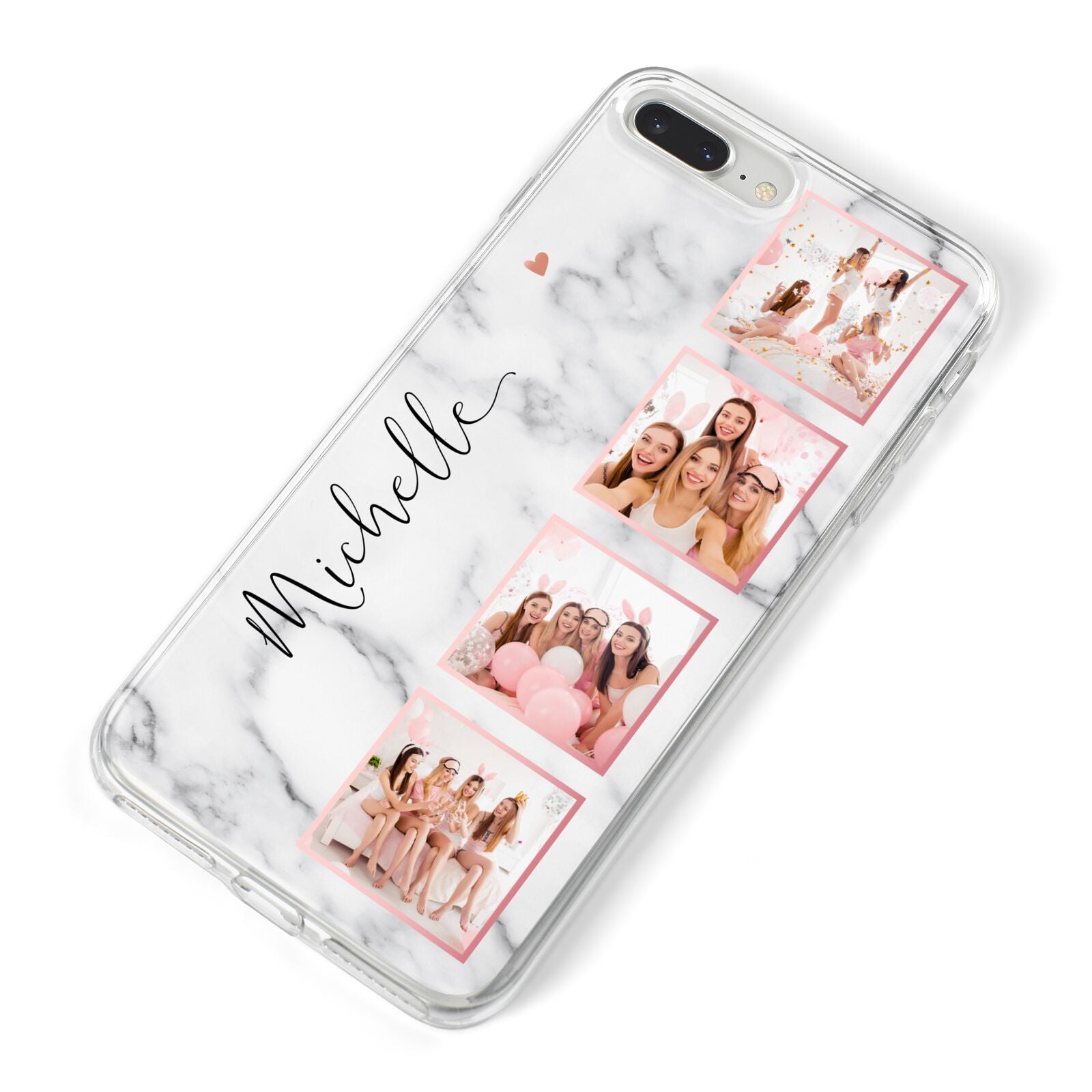 Marble Photo Strip Personalised iPhone 8 Plus Bumper Case on Silver iPhone Alternative Image