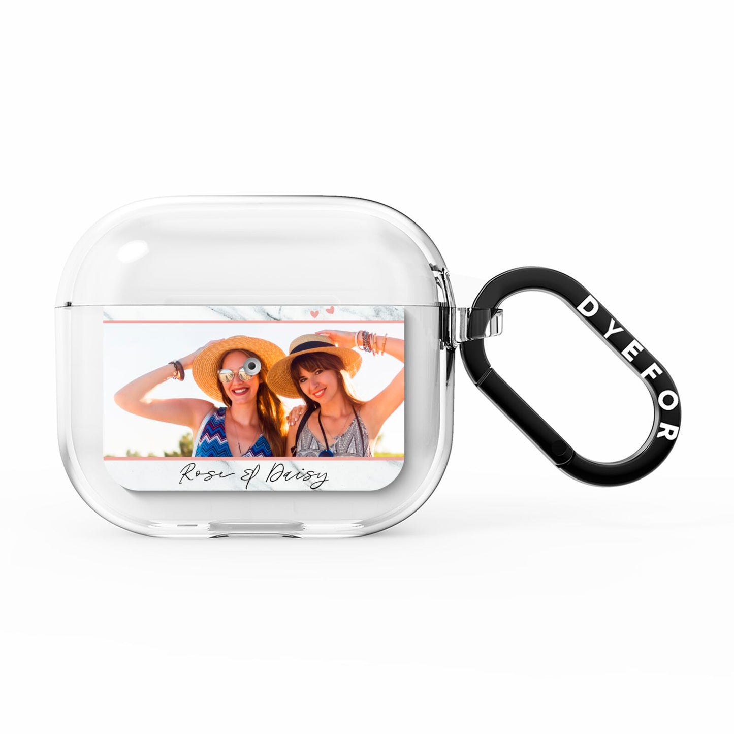 Marble Photo Upload with Text AirPods Clear Case 3rd Gen