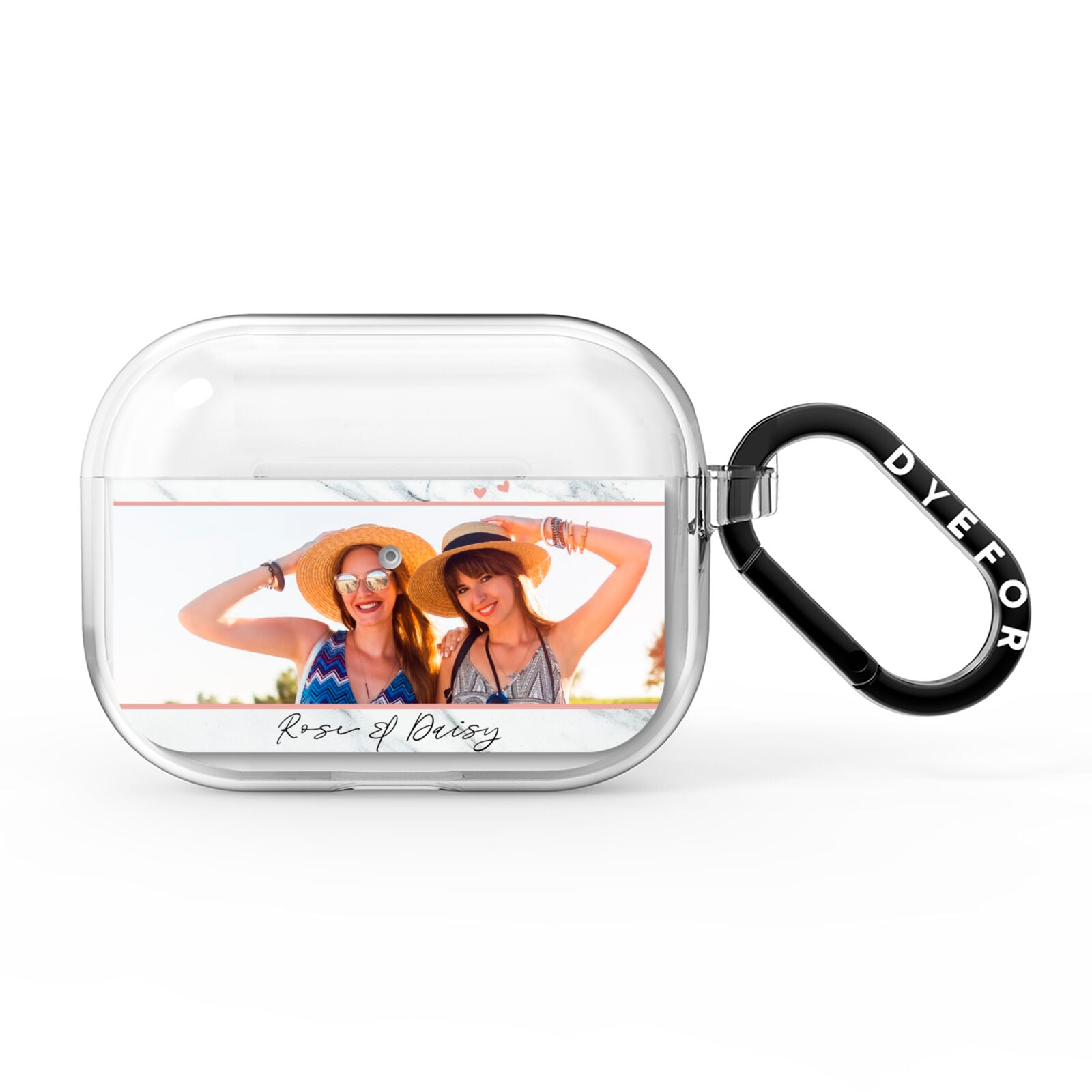 Marble Photo Upload with Text AirPods Pro Clear Case