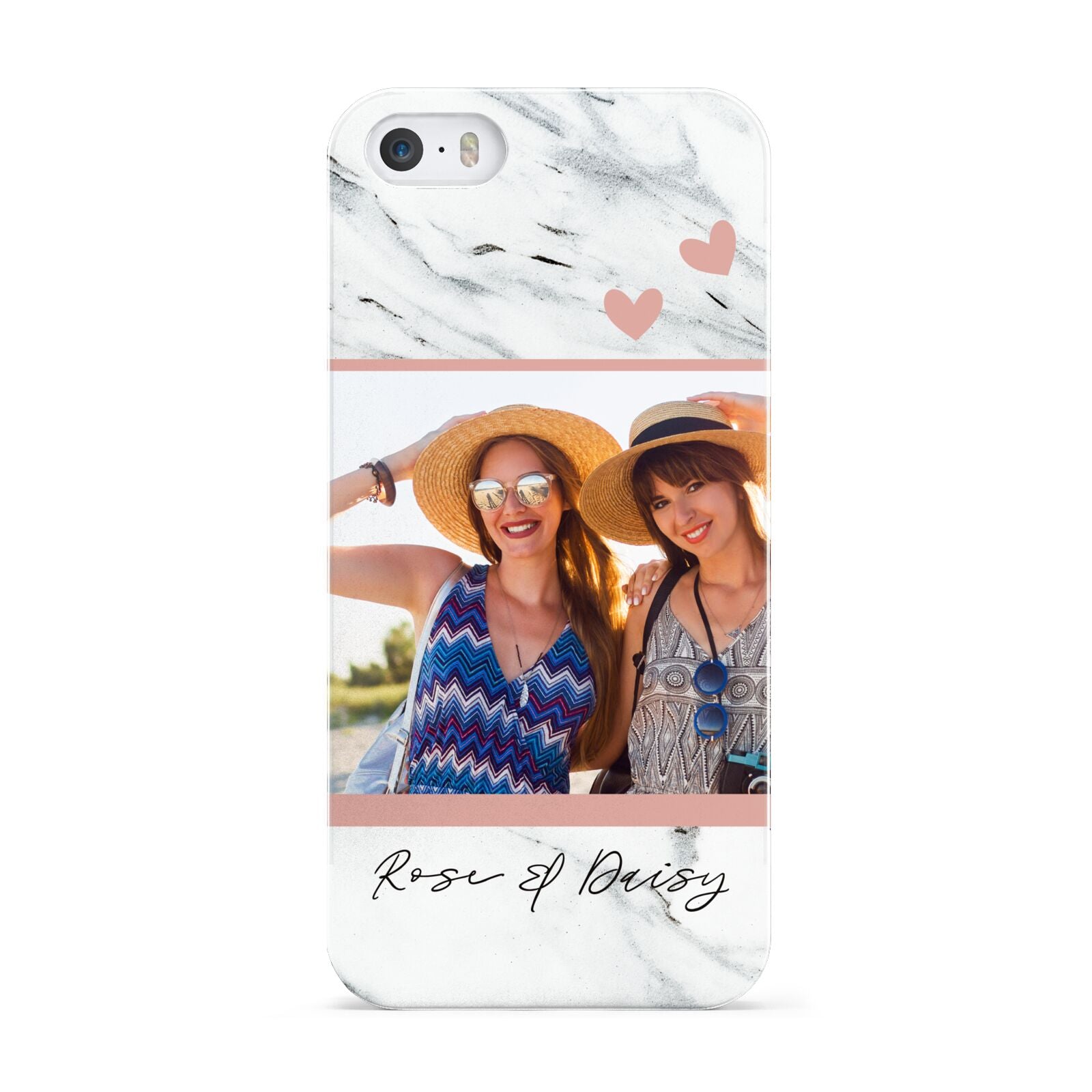 Marble Photo Upload with Text Apple iPhone 5 Case