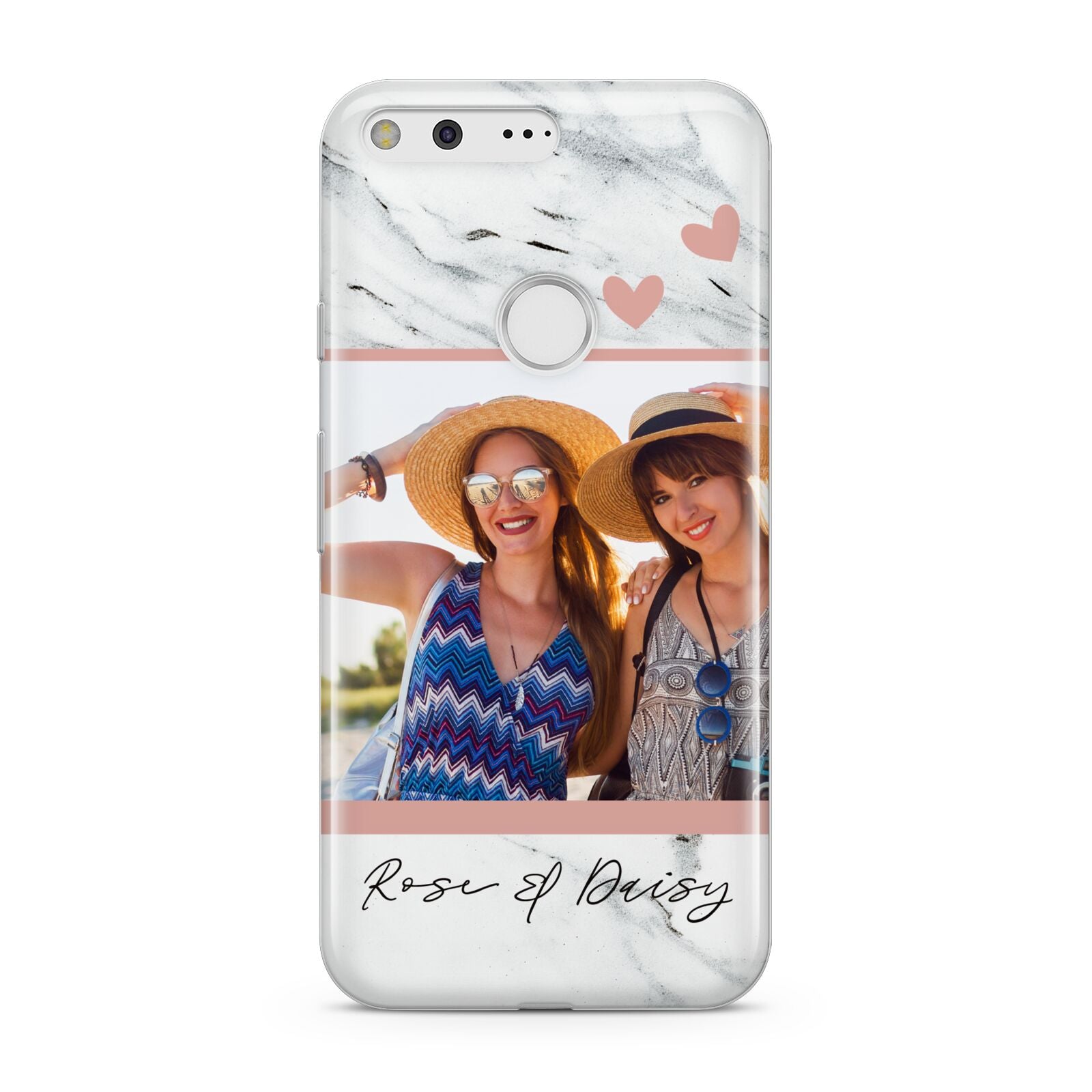 Marble Photo Upload with Text Google Pixel Case