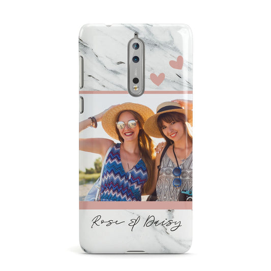 Marble Photo Upload with Text Nokia Case