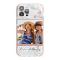 Marble Photo Upload with Text iPhone 13 Pro Max TPU Impact Case with Pink Edges