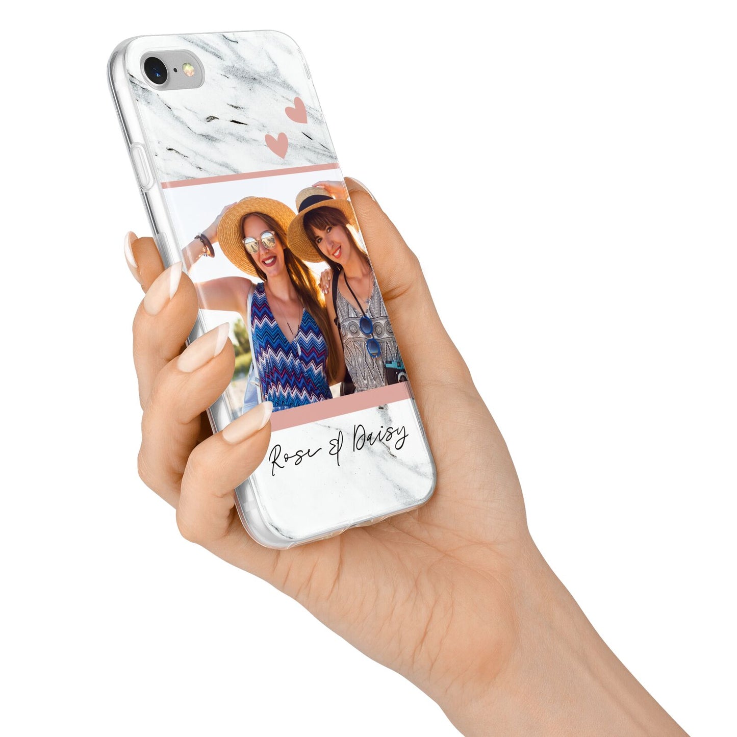 Marble Photo Upload with Text iPhone 7 Bumper Case on Silver iPhone Alternative Image