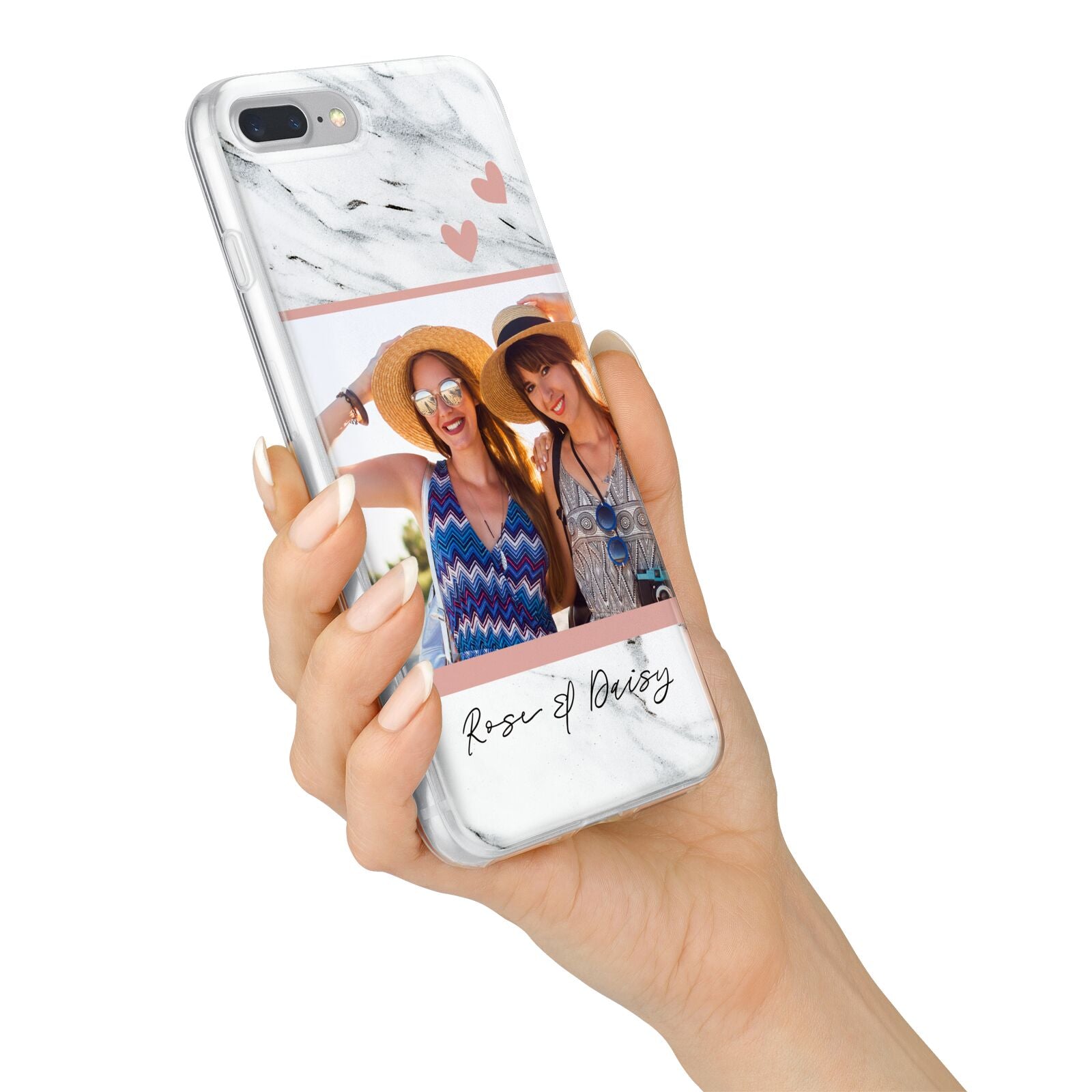 Marble Photo Upload with Text iPhone 7 Plus Bumper Case on Silver iPhone Alternative Image