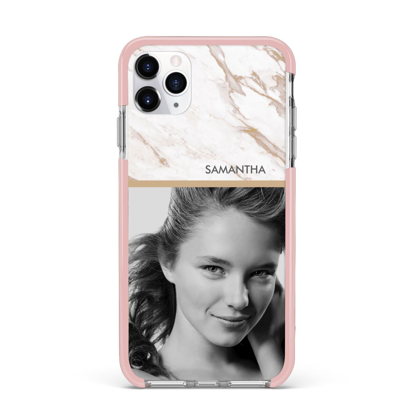 Marble Photo iPhone 11 Pro Max Impact Pink Edge Case