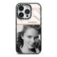 Marble Photo iPhone 14 Pro Black Impact Case on Silver phone