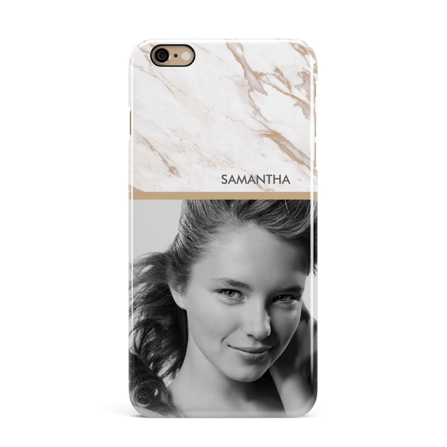 Marble Photo iPhone 6 Plus 3D Snap Case on Gold Phone