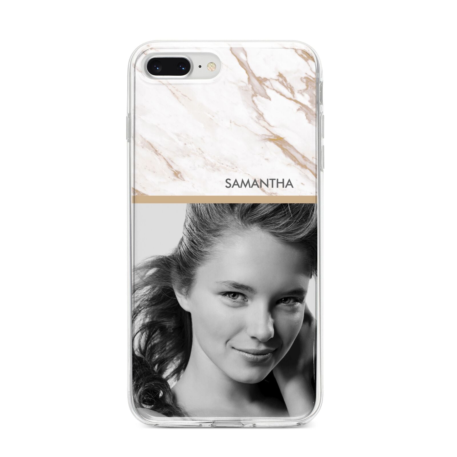 Marble Photo iPhone 8 Plus Bumper Case on Silver iPhone
