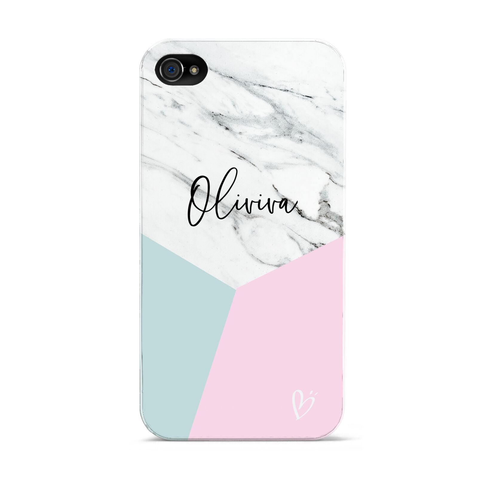 Marble Pink Geometric Personalised Apple iPhone 4s Case