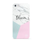 Marble Pink Geometric Personalised Apple iPhone 5 Case