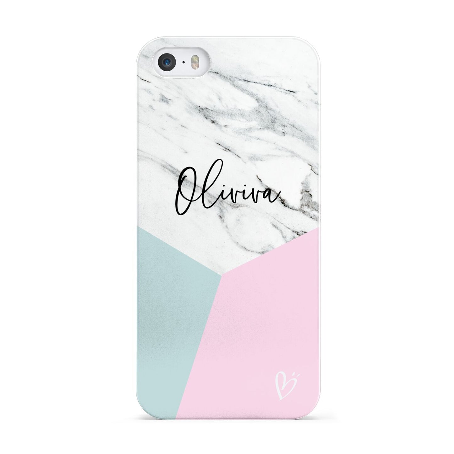 Marble Pink Geometric Personalised Apple iPhone 5 Case
