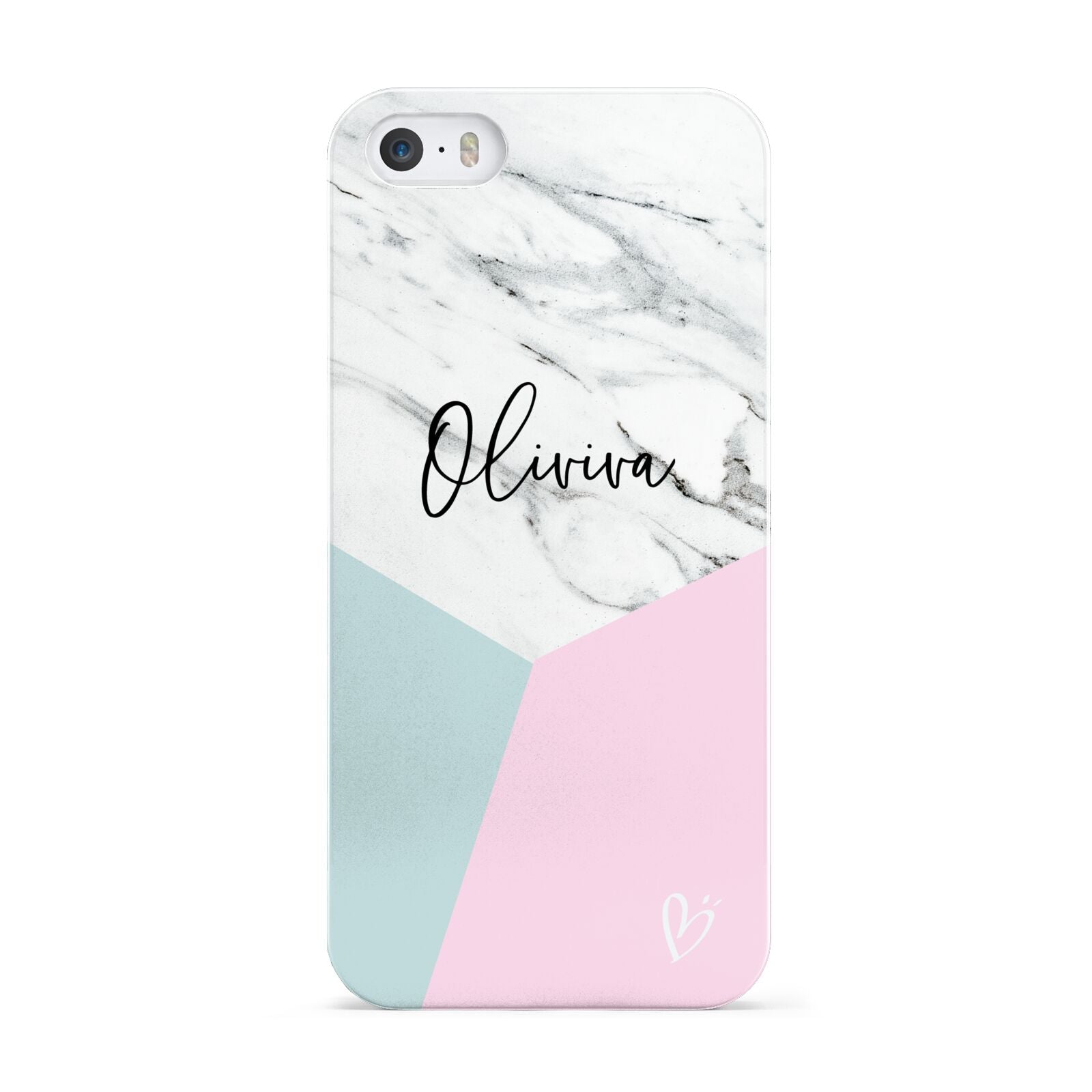 Marble Pink Geometric Personalised Apple iPhone 5 Case
