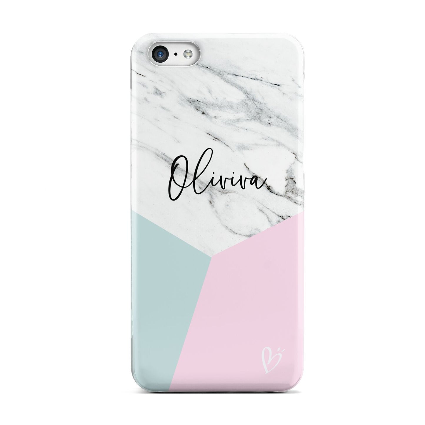 Marble Pink Geometric Personalised Apple iPhone 5c Case