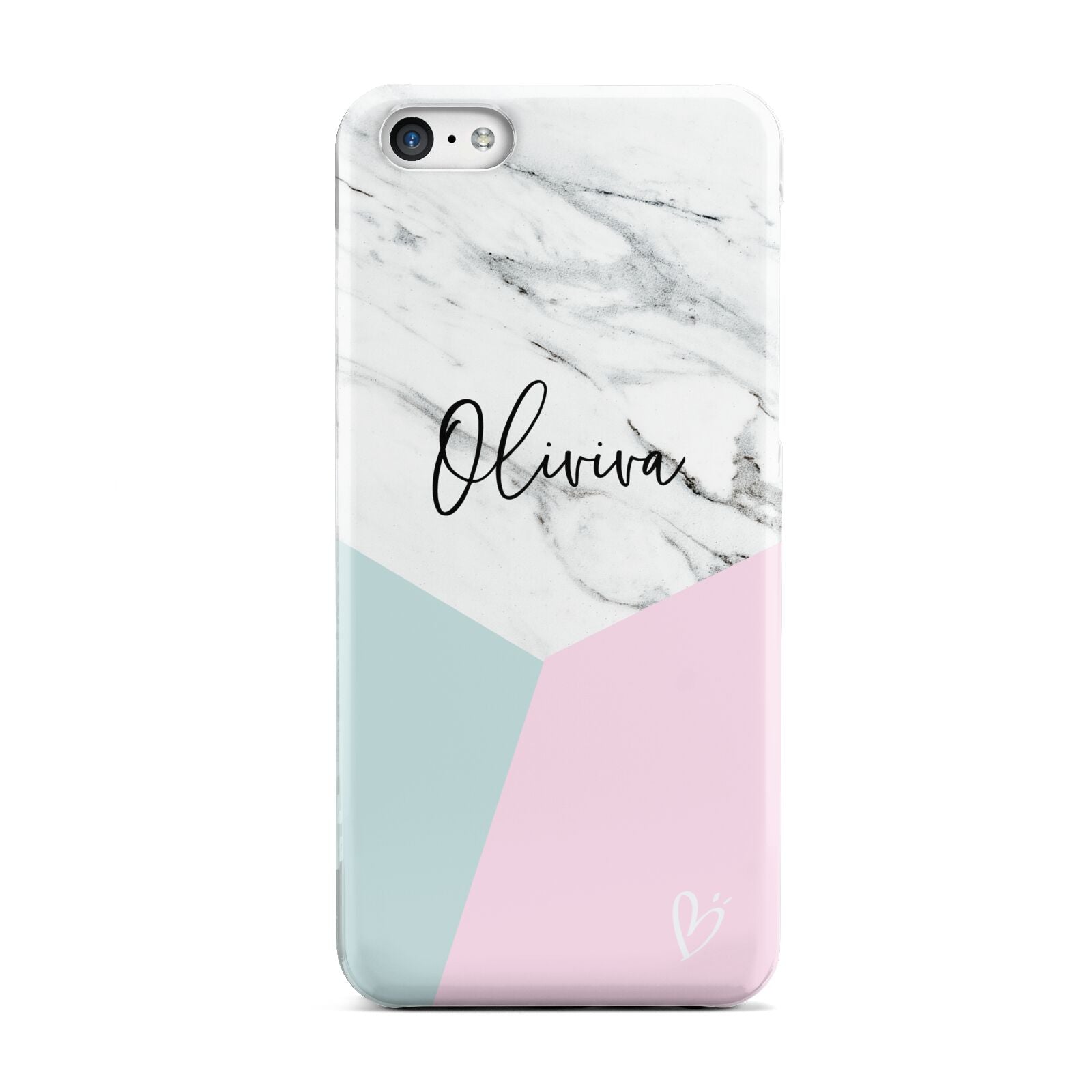 Marble Pink Geometric Personalised Apple iPhone 5c Case