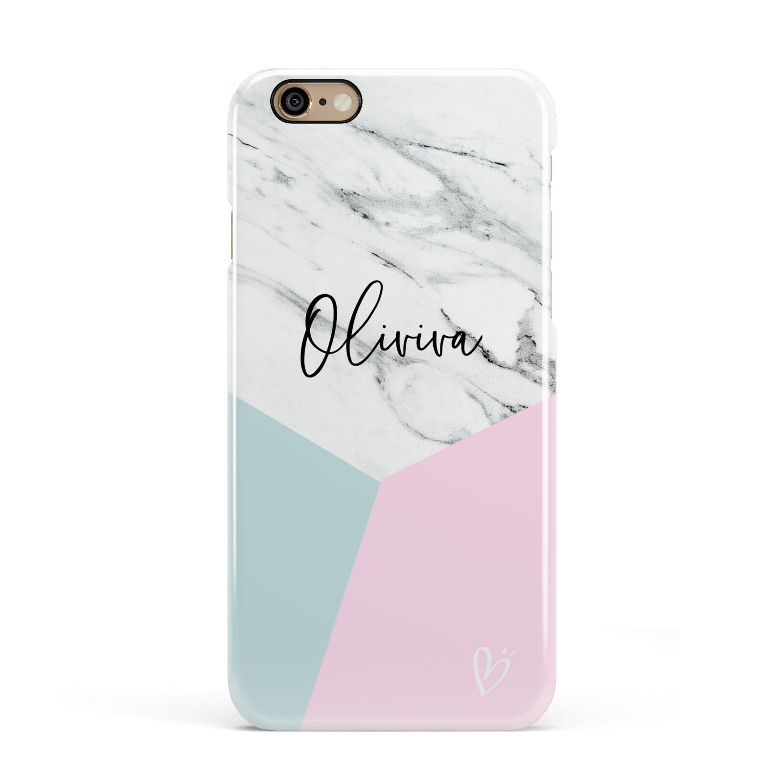 Marble Pink Geometric Personalised Apple iPhone 6 3D Snap Case