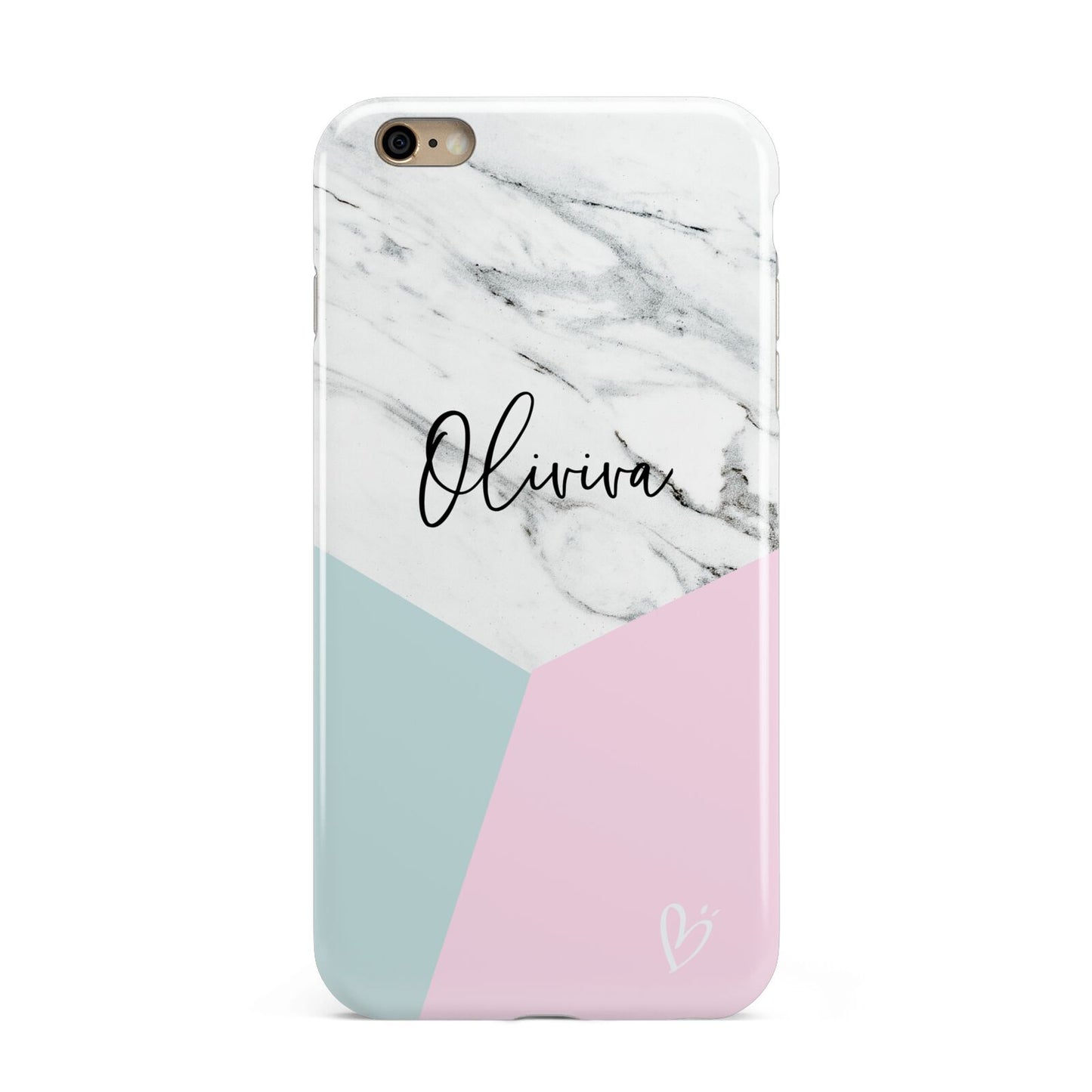 Marble Pink Geometric Personalised Apple iPhone 6 Plus 3D Tough Case