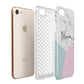 Marble Pink Geometric Personalised Apple iPhone 7 8 3D Tough Case Expanded View