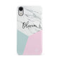Marble Pink Geometric Personalised Apple iPhone XR White 3D Snap Case