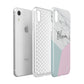 Marble Pink Geometric Personalised Apple iPhone XR White 3D Tough Case Expanded view