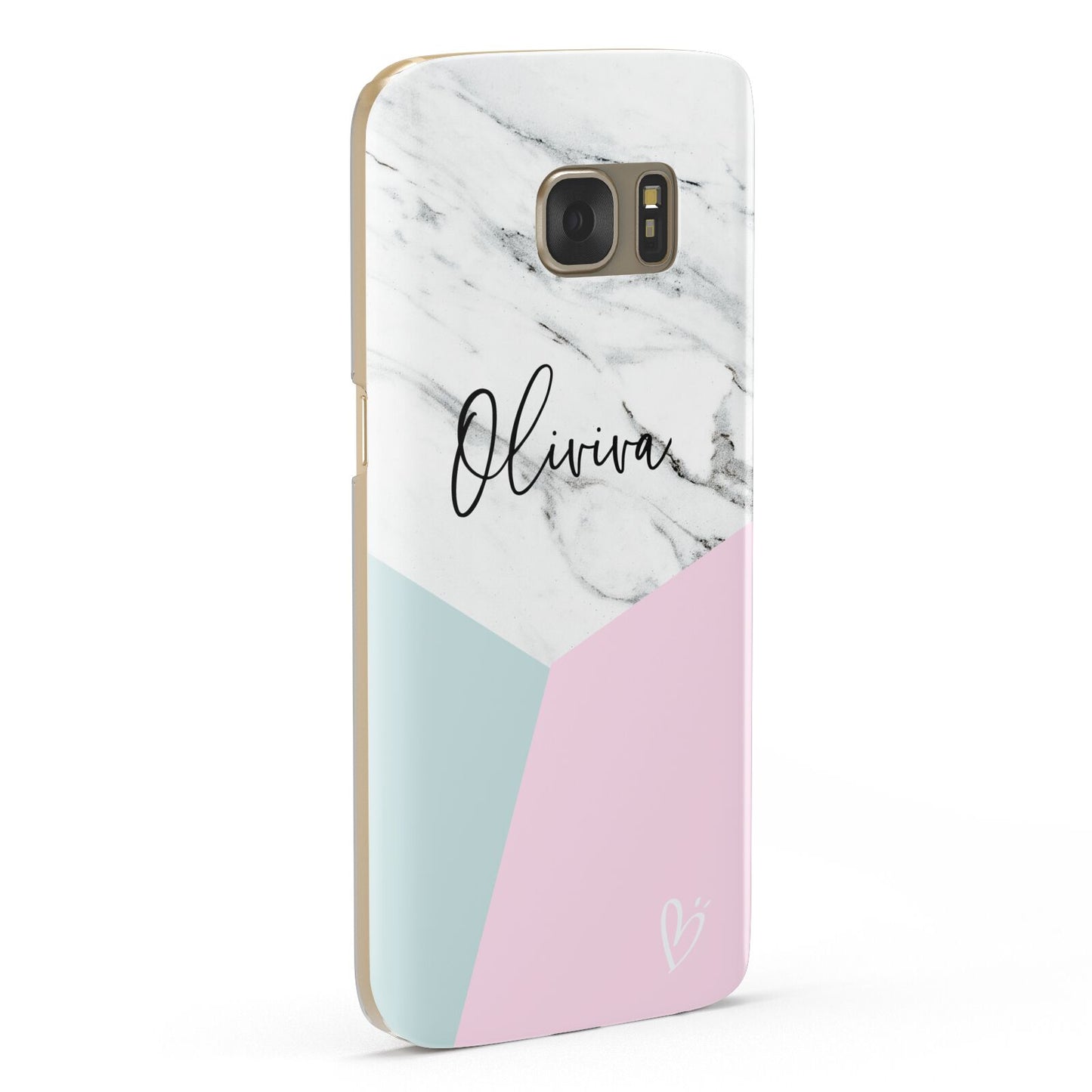 Marble Pink Geometric Personalised Samsung Galaxy Case Fourty Five Degrees